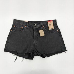 Levis 501 High Rise Jean Shorts Women Size 33 Cut-Off Casual Grunge Goth Grunge